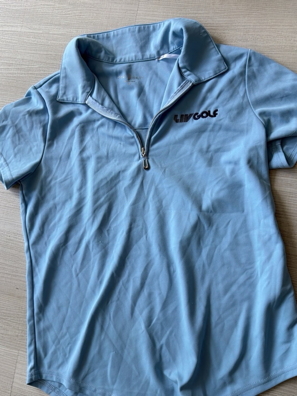 Sport Haley Sky Blue Short Sleeve Zip Polo